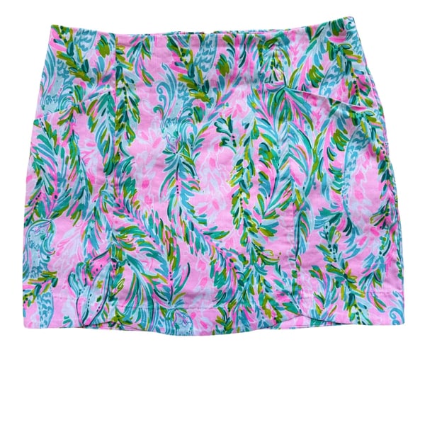 Lilly Pulitzer Women’s Pink Tropical Floral Skort Size 4 Cotton Stretch