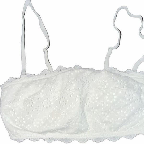 Auden White Eyelet Lace Bralette Top Size S