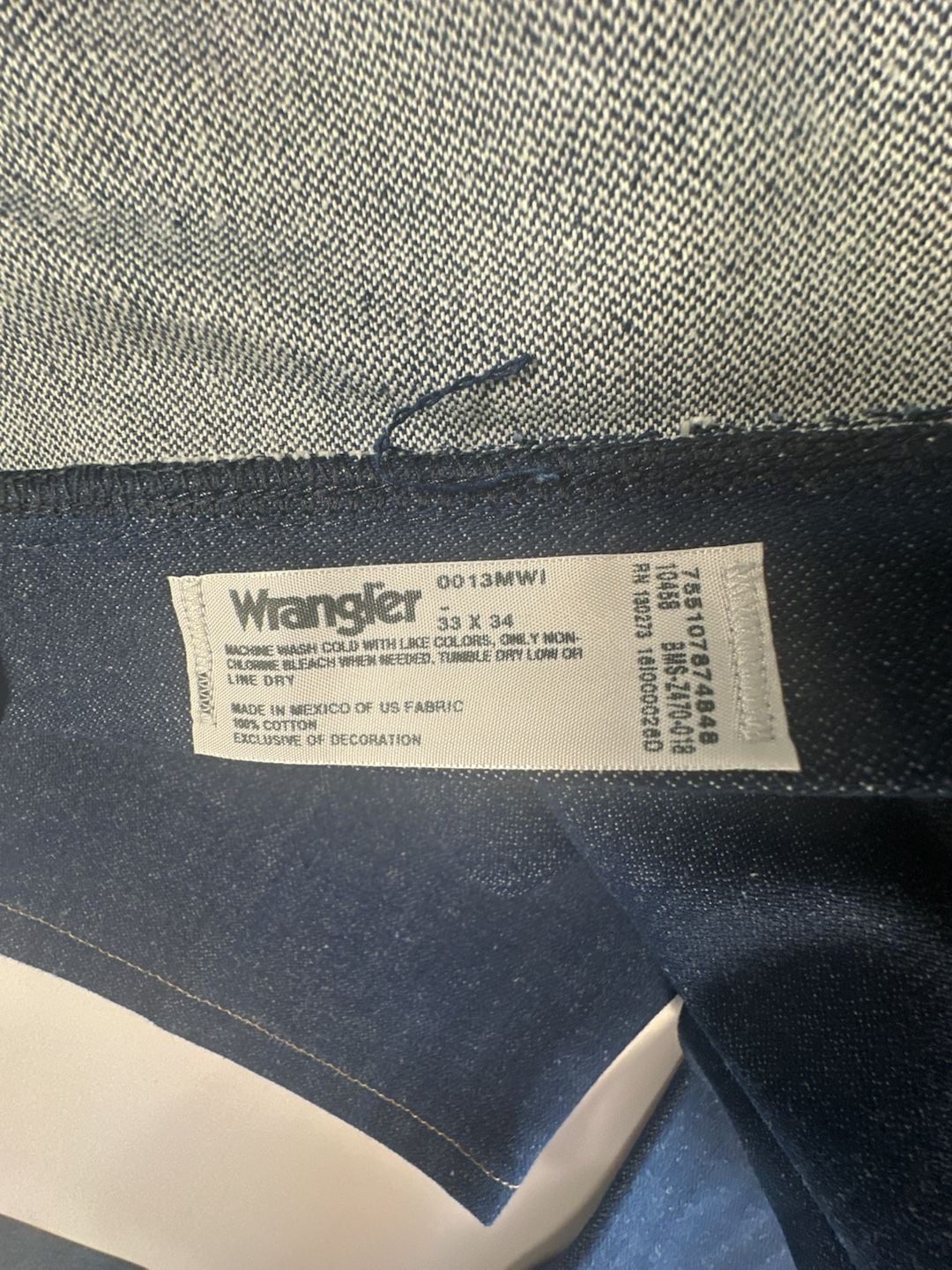 Wrangler Cowboy Cut 13MWZ Rigid Indigo Raw Denim Jeans 33x34 4