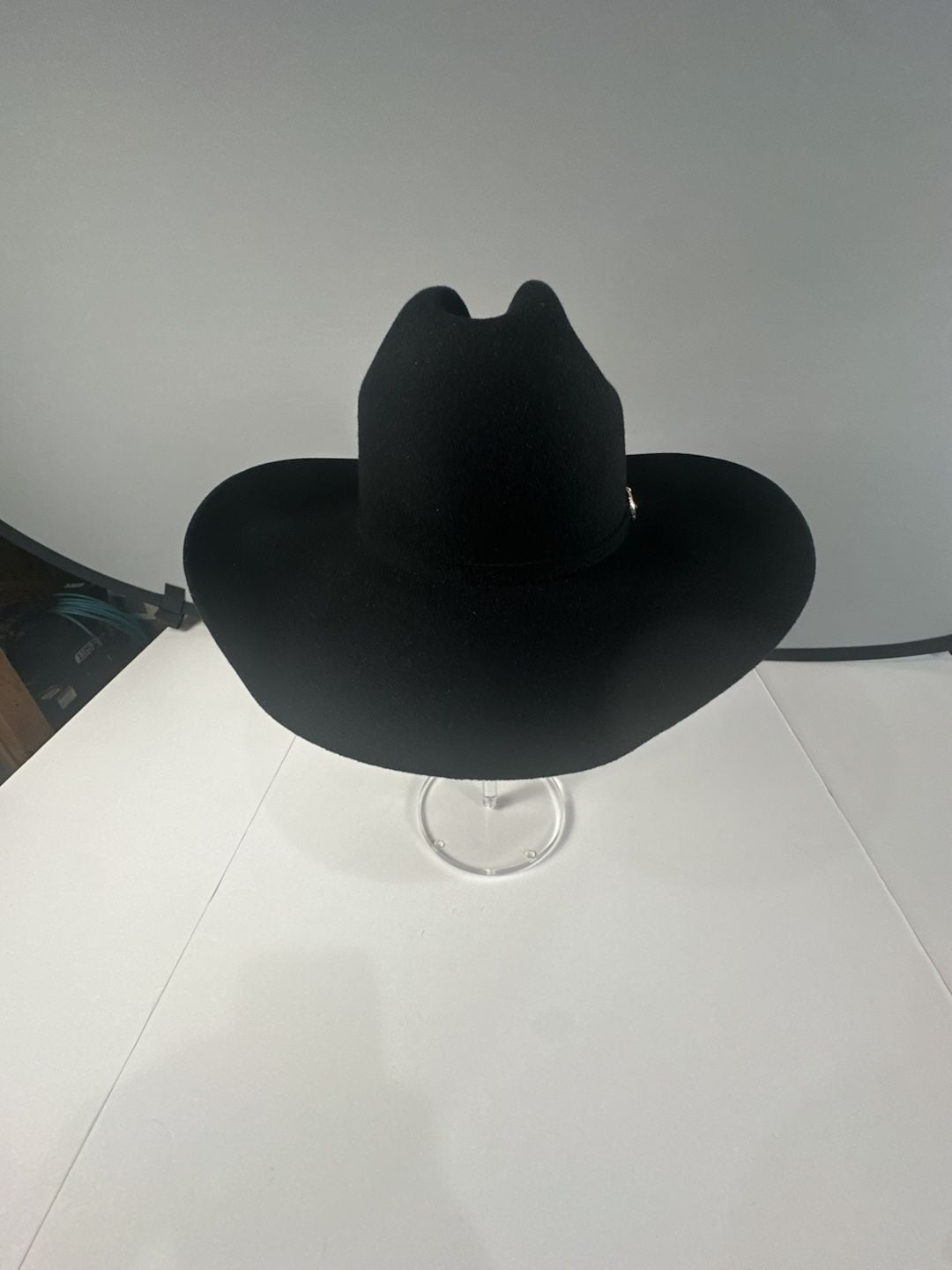 JUSTIN Cody 4X Felt Cowboy Hat Black Size 7 1/2 Milano Hat Co USA 4