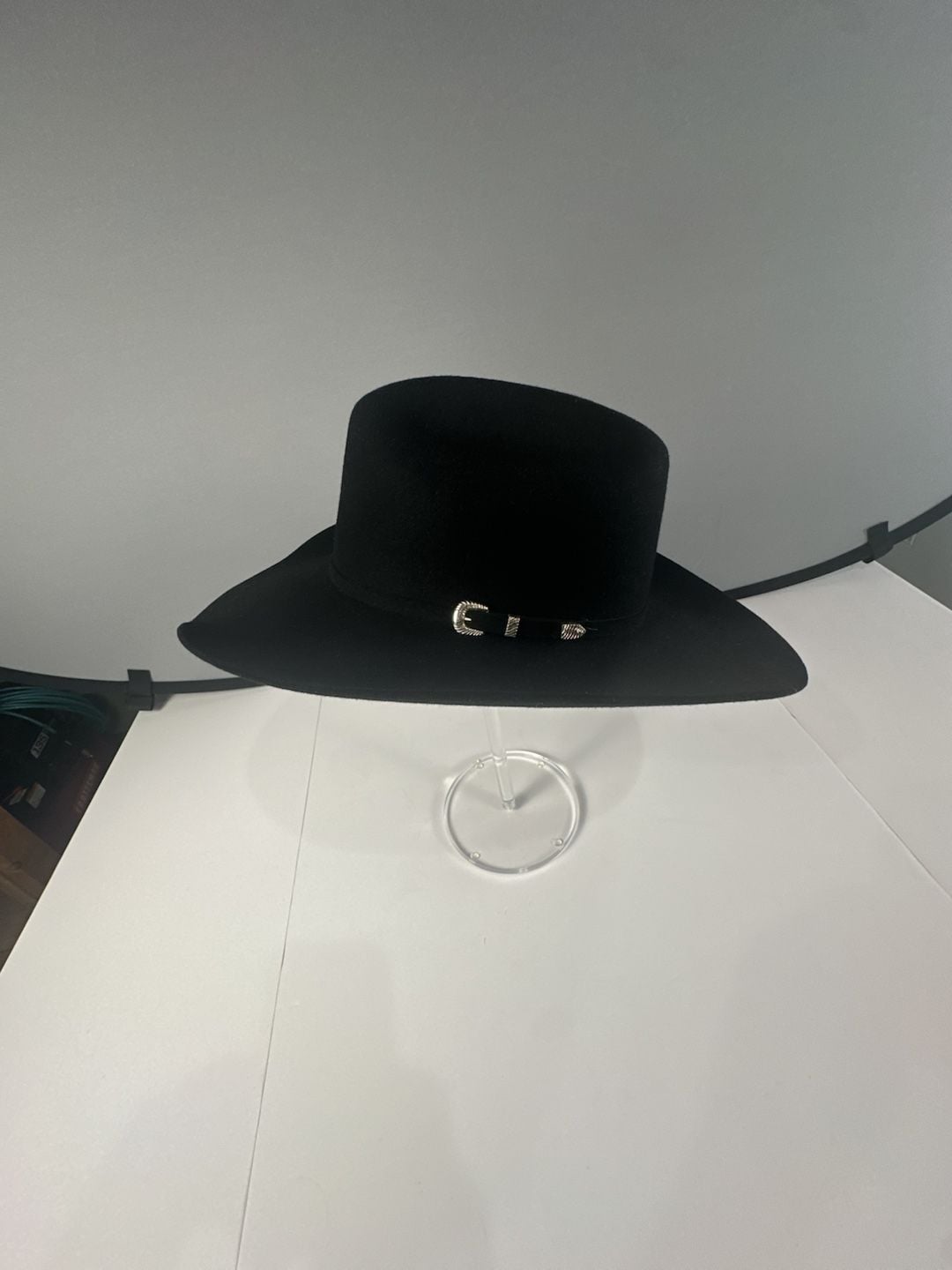 JUSTIN Cody 4X Felt Cowboy Hat Black Size 7 1/2 Milano Hat Co USA 5