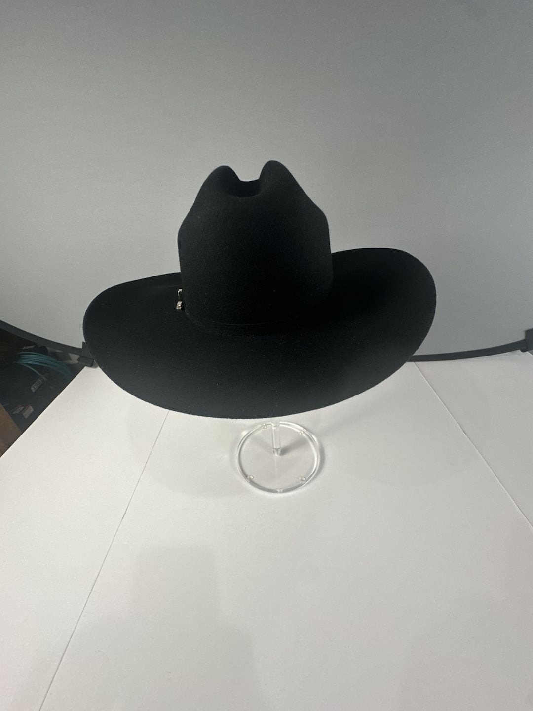JUSTIN Cody 4X Felt Cowboy Hat Black Size 7 1/2 Milano Hat Co USA 7