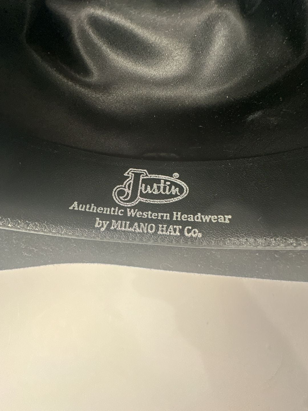 JUSTIN Cody 4X Felt Cowboy Hat Black Size 7 1/2 Milano Hat Co USA 11