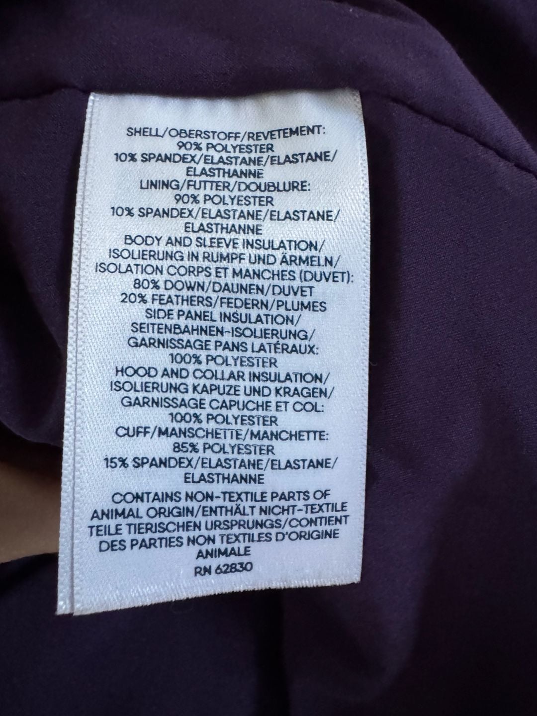 Lands' End Quilted Stretch Down Coat Purple Women's Size S 6-8 Hooded Puffer Jacket 5