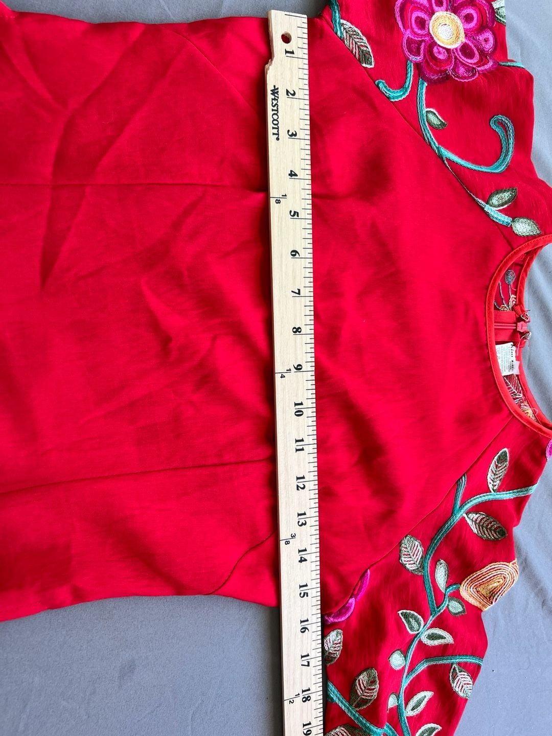 Kim Lai 100% Silk Red Floral Embroidered Cheongsam Dress Size S 12