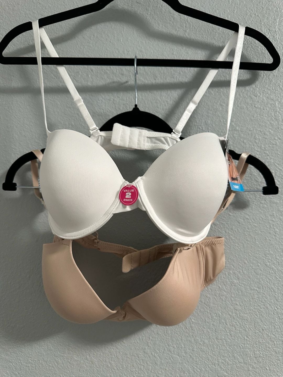 Maidenform T-Shirt Bra Value 2 Pack White and Nude 36B 1