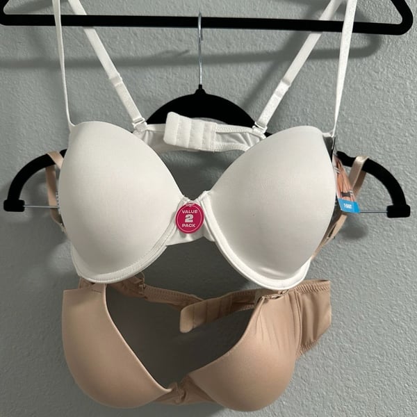 Maidenform T-Shirt Bra Value 2 Pack White and Nude 36B