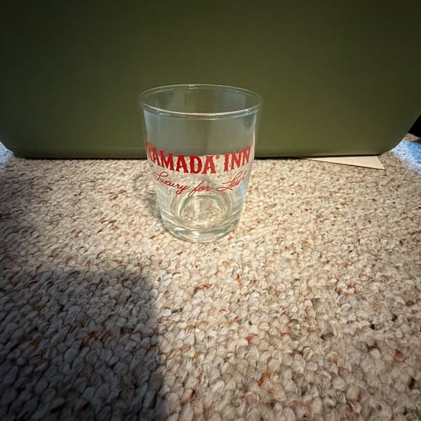 Vintage Ramada Inn Luxury for Less Drinking Glass Motel Advertising