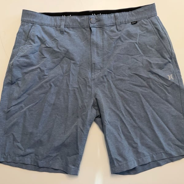 Hurley Mens Blue Spacedye Hybrid Walk Shorts Size 36