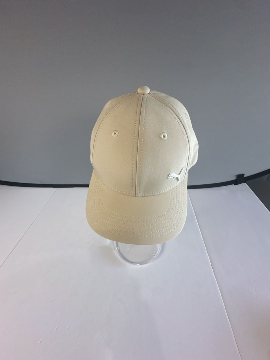 PUMA Evercat Alloy Stretch Fit Cap S/M Beige Tan PV1627 3D Cat Logo Hat
2