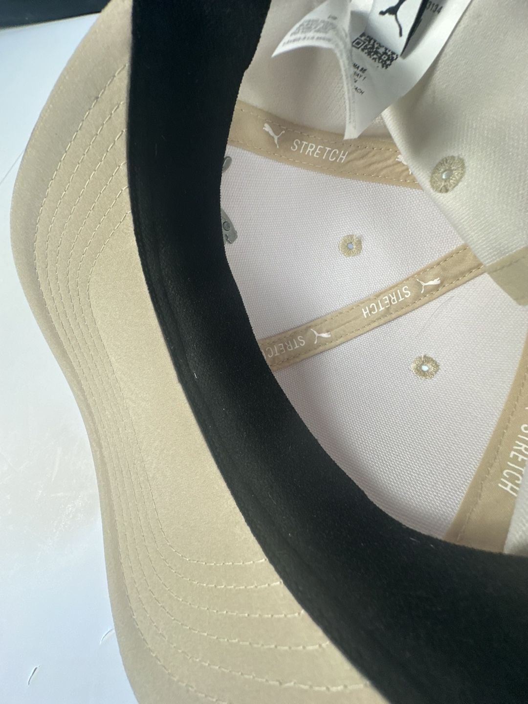 PUMA Evercat Alloy Stretch Fit Cap S/M Beige Tan PV1627 3D Cat Logo Hat
7