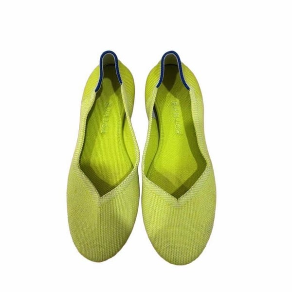 Rothy's The Point II Yellow Knit Ballet Flats Size 7.5