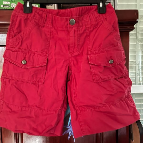 London Jean Red Cargo Shorts