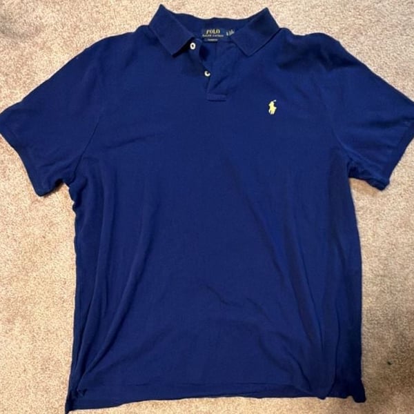 Polo Ralph Lauren Classic Fit Mesh Polo Shirt Blue Size XL