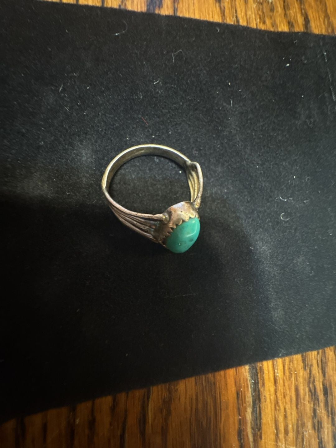 Vintage Native American Navajo Sterling Silver Turquoise Split Shank Ring 1
