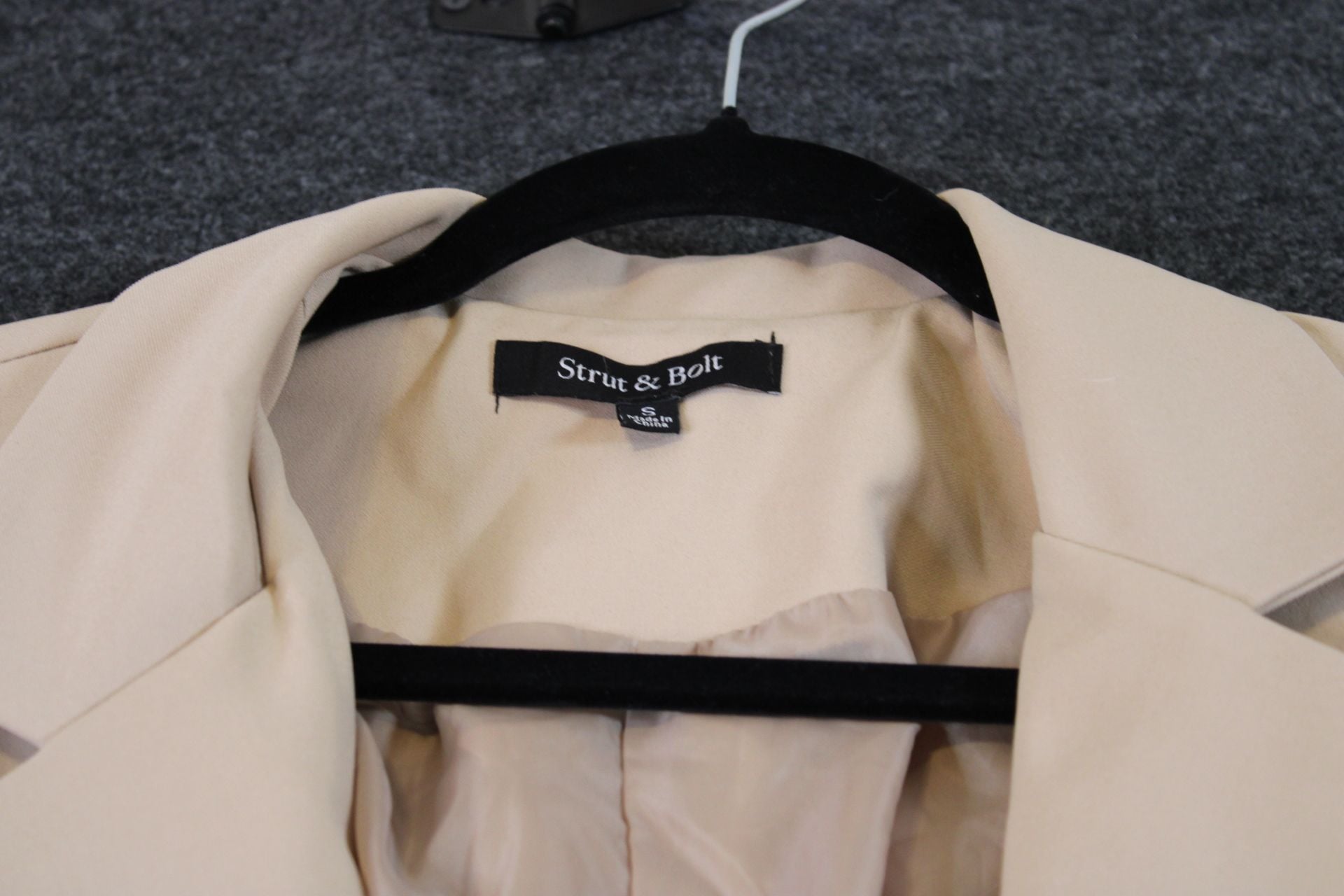 Strut & Bolt Beige Fringe Trim Blazer Jacket 9