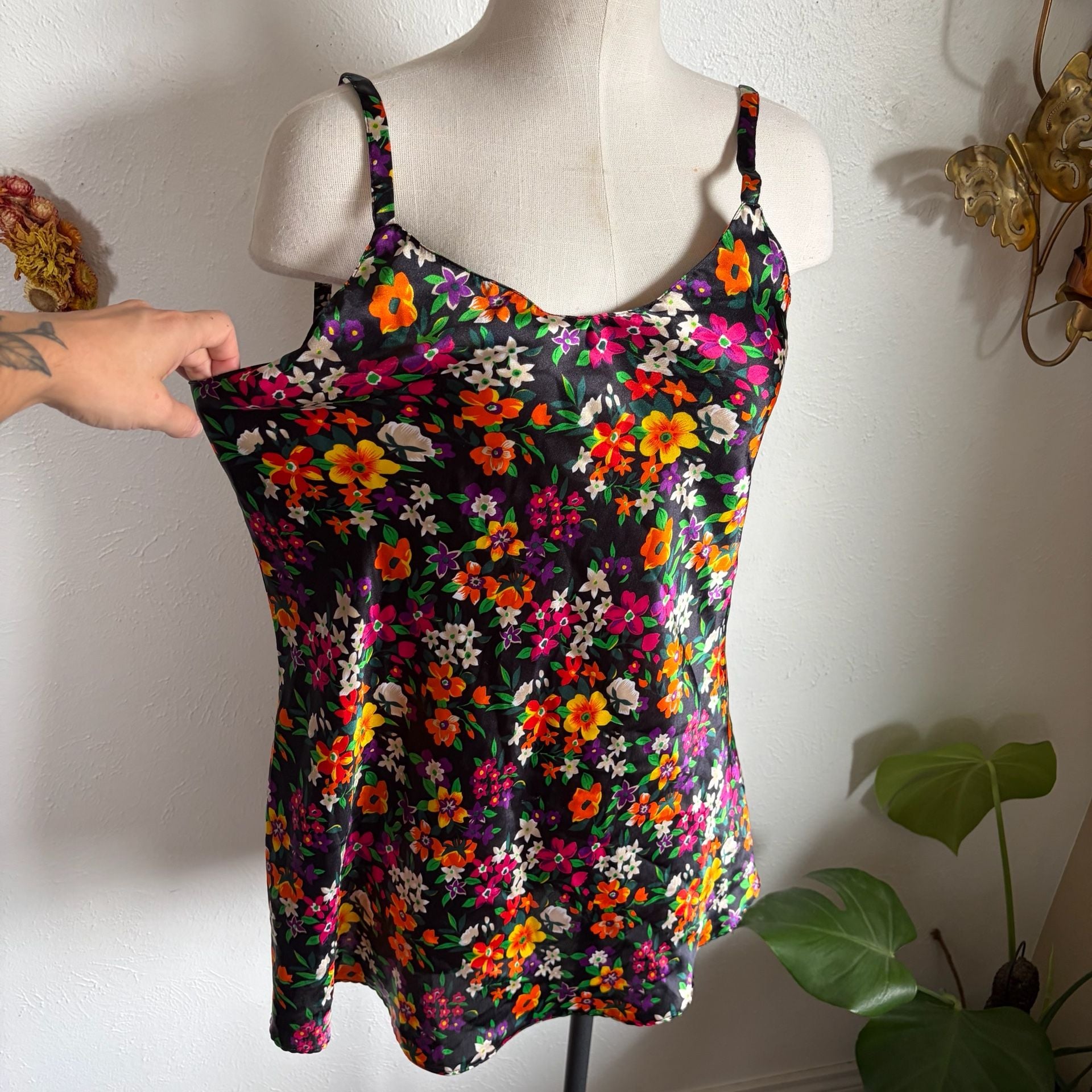 90s Vintage Frederick’s of Hollywood Floral Slip Dress M 6