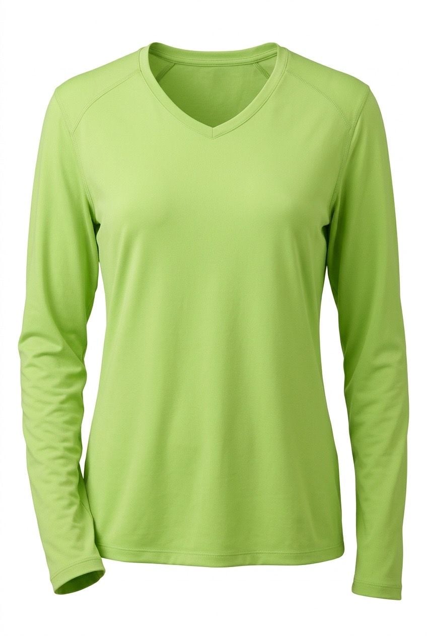 GoLite Women's Green Long Sleeve V-Neck Athletic Workout Shirt Size L 2