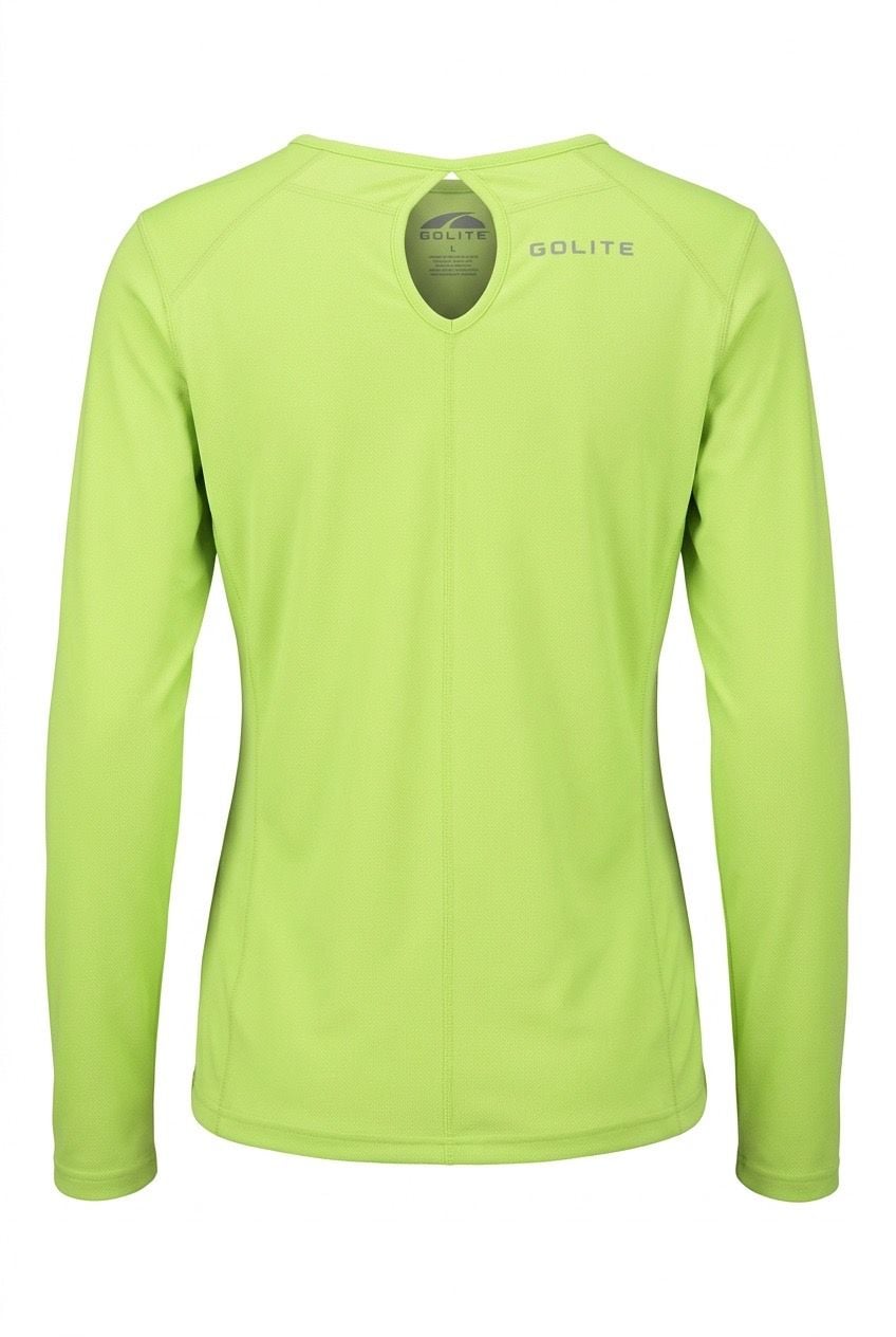 GoLite Women's Green Long Sleeve V-Neck Athletic Workout Shirt Size L 3