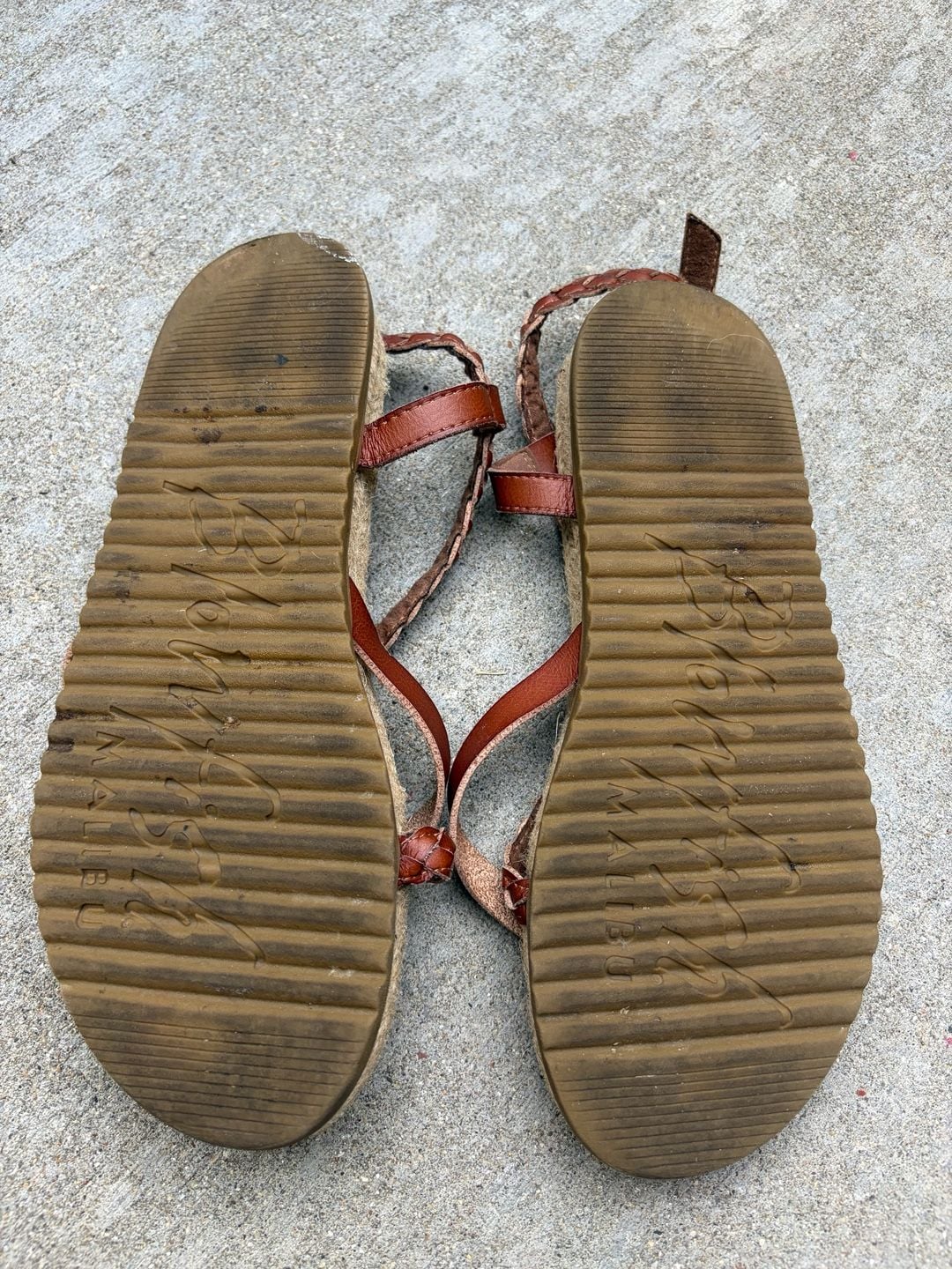 Blowfish Malibu Brown Braided Strappy Flat Sandals Women's Size 9 4