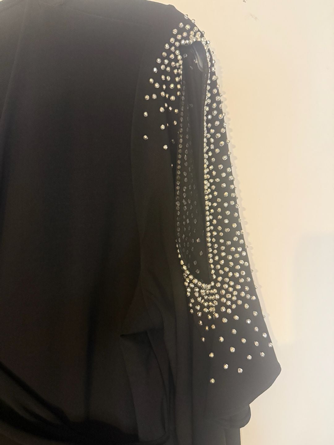 MSK Womens 3/4 Sleeve Embellished Cold-Shoulder Midi Dress Black XL 8
