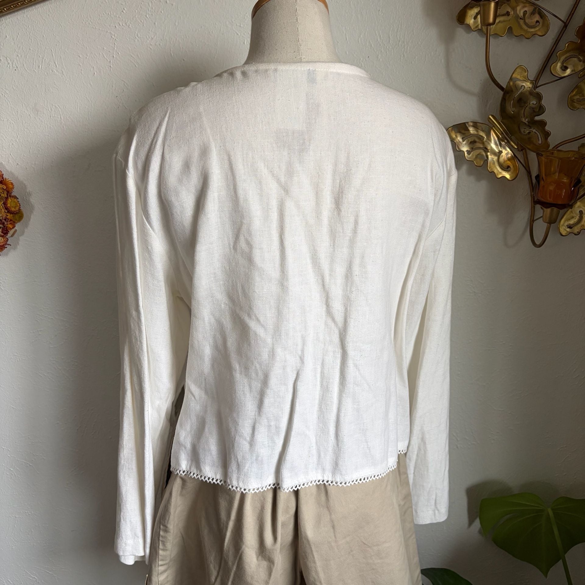 Vintage Melrose Cardigan with Crochet Lace and Embroidery XL 6