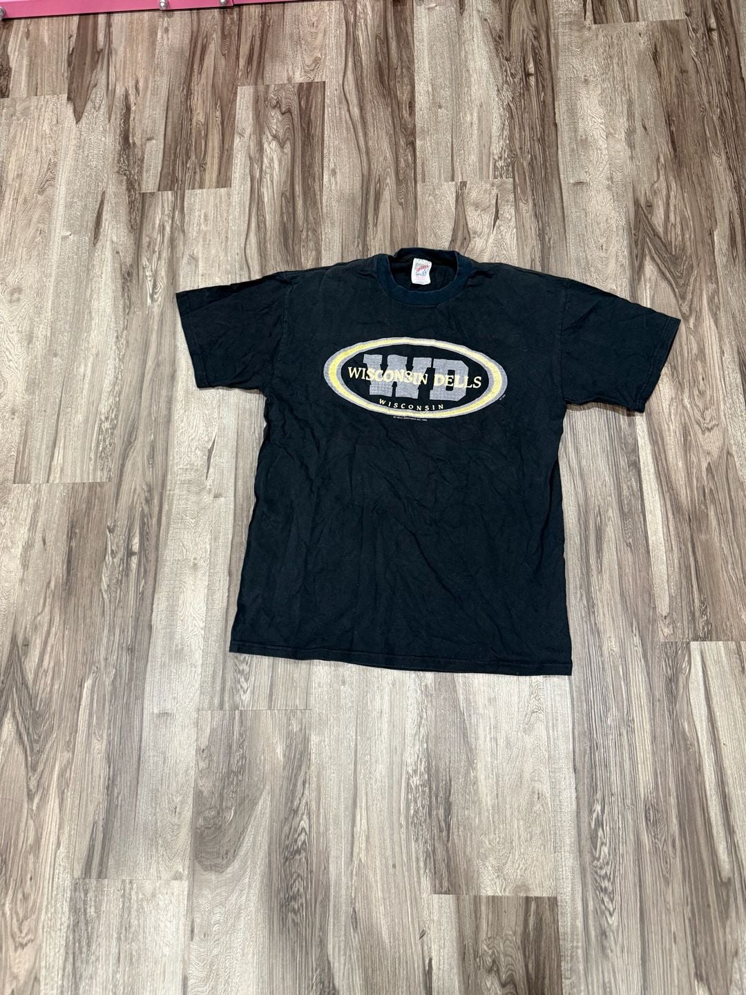 Vintage Jerzees Wisconsin Dells Souvenir Graphic T-Shirt Black Size L 2