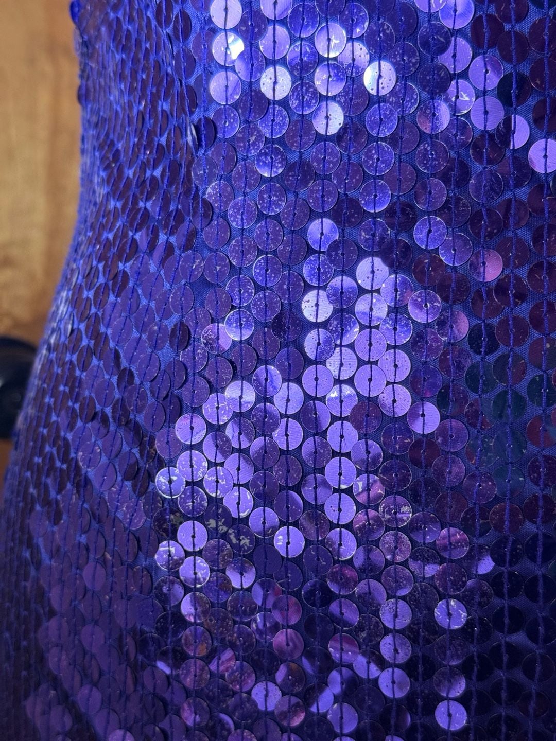 💜 Vintage Niteline Purple Sequin Mini Dress 7
