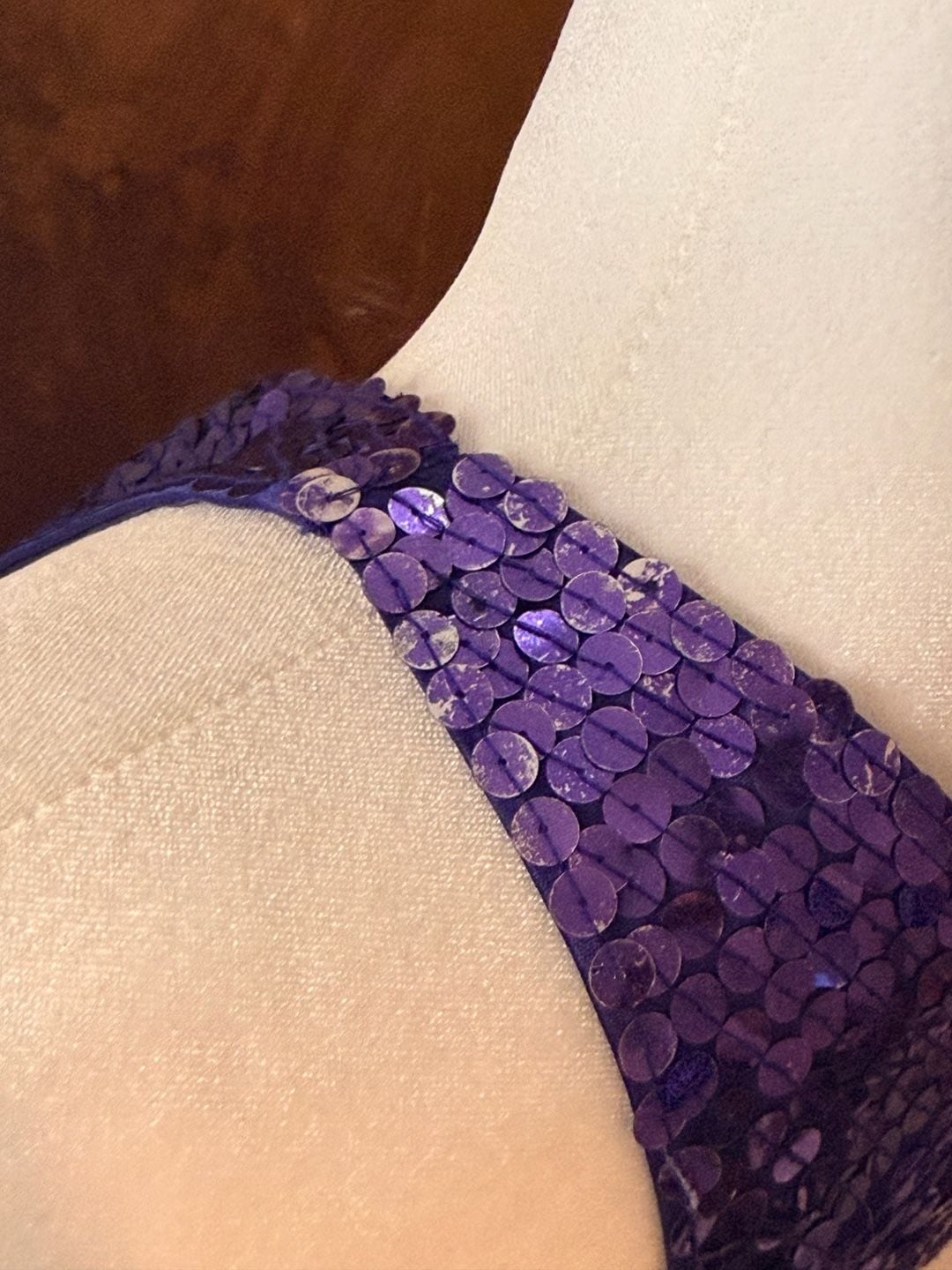 💜 Vintage Niteline Purple Sequin Mini Dress 8