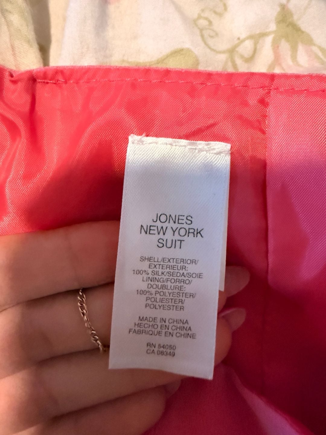 Jones New York 100% Silk Pink Midi Skirt Y2K 90s Vintage XS 7