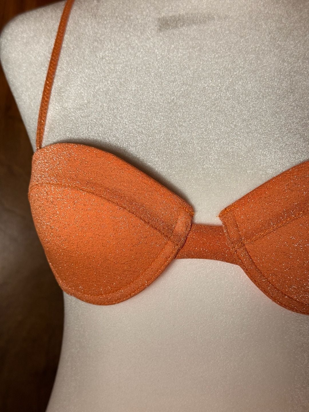 Triangle Y2K Sparkly Orange Underwire Bikini Set XS 3