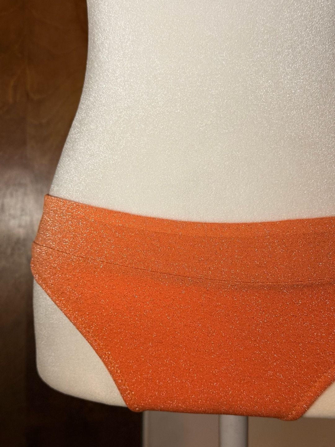 Triangle Y2K Sparkly Orange Underwire Bikini Set XS 5