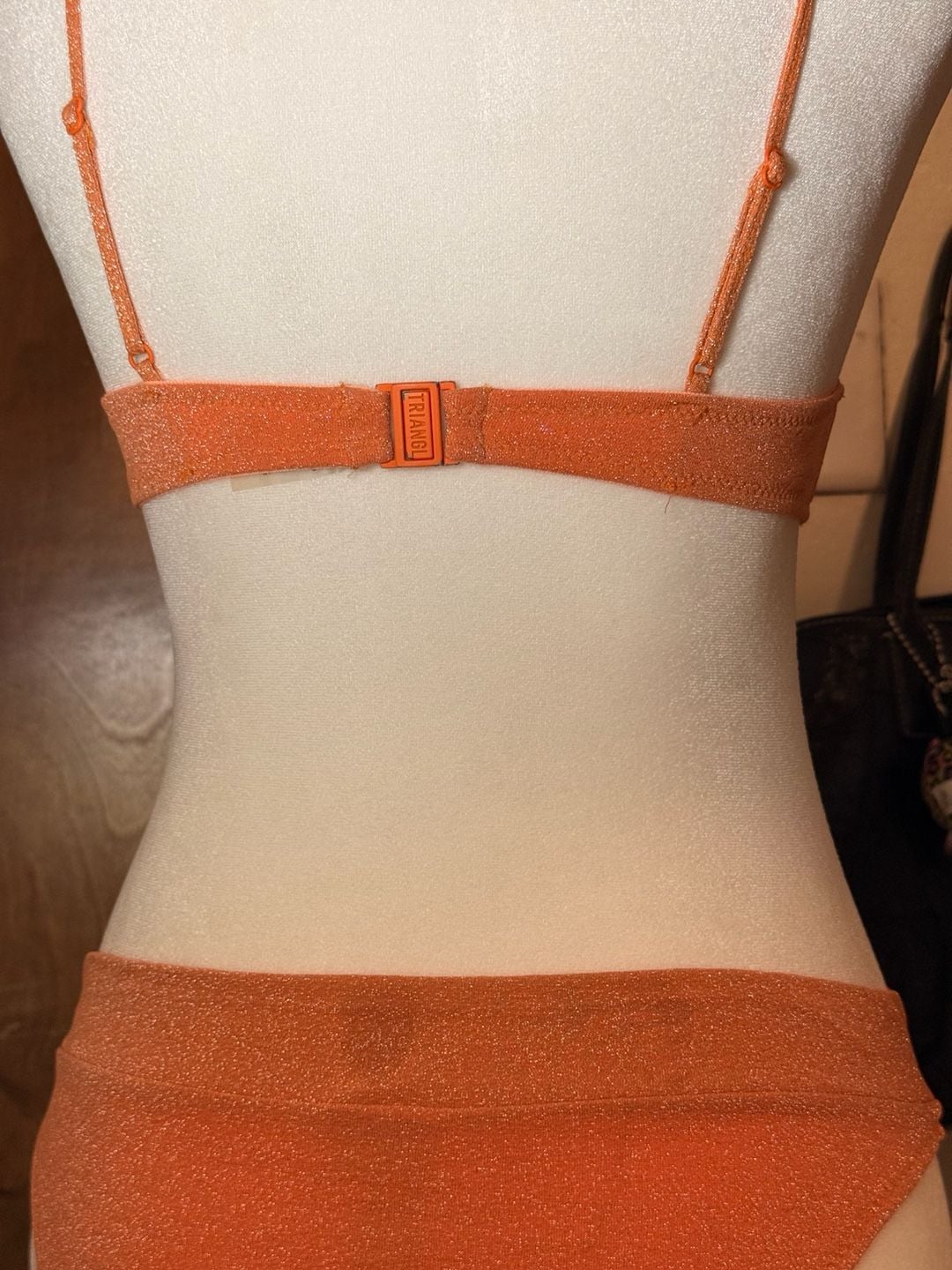 Triangle Y2K Sparkly Orange Underwire Bikini Set XS 6