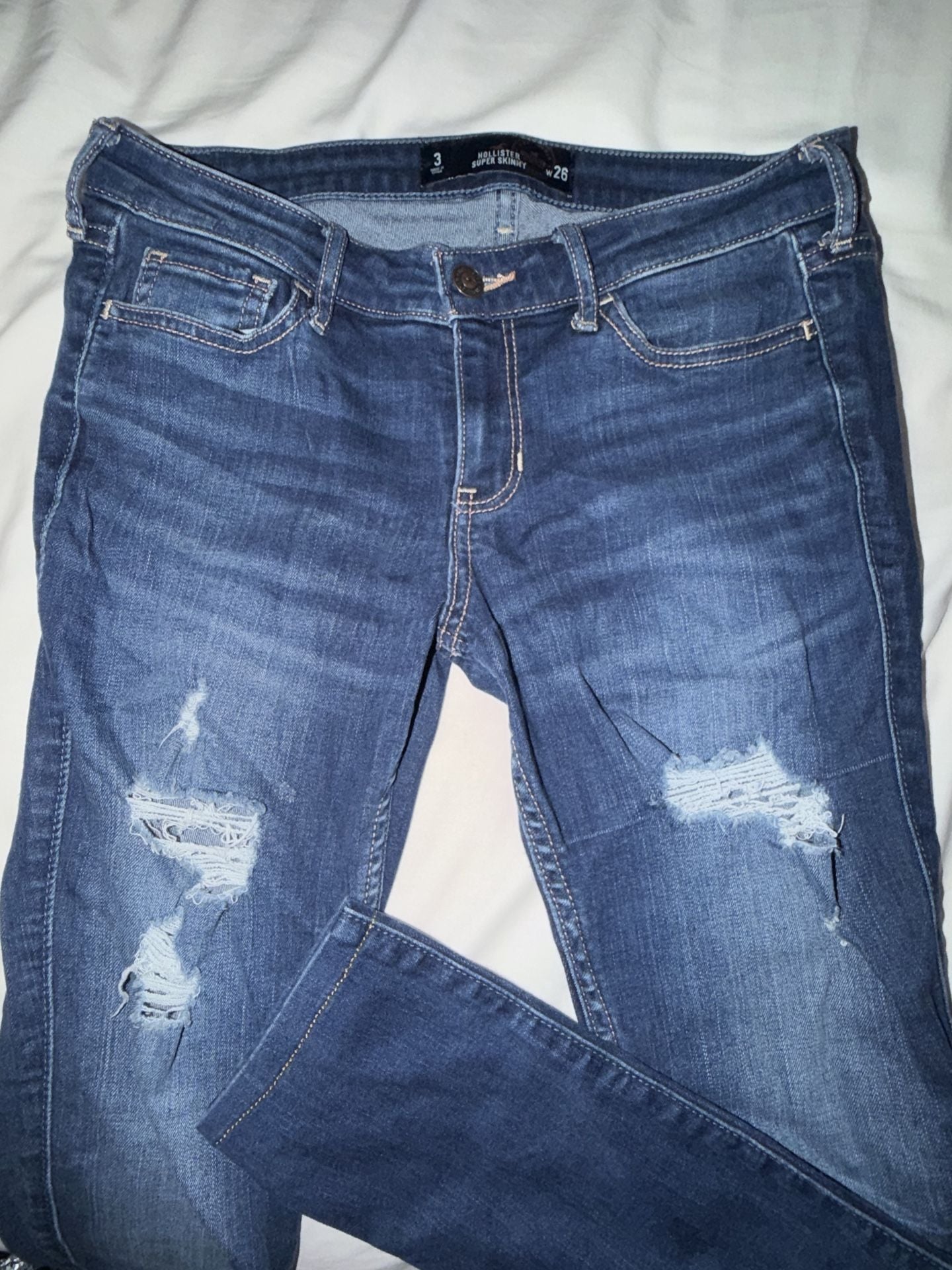 Hollister Super Skinny Distressed Dark Wash Jeans Size 3 / W26 5