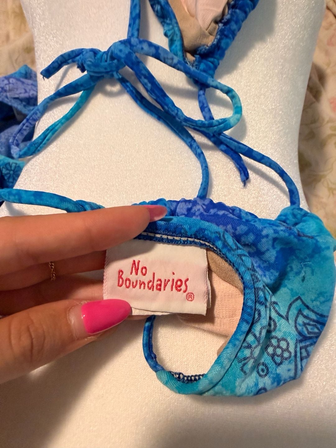 Vintage Y2K No Boundaries Blue Floral Bikini Set π©΅ 5