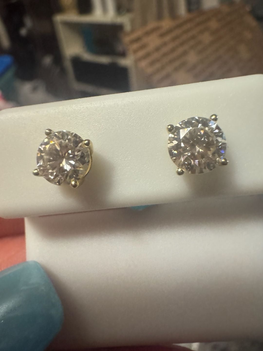 Sterling Silver Moissanite 1.60 CTW VVSD Round Cut Stud Earrings 3