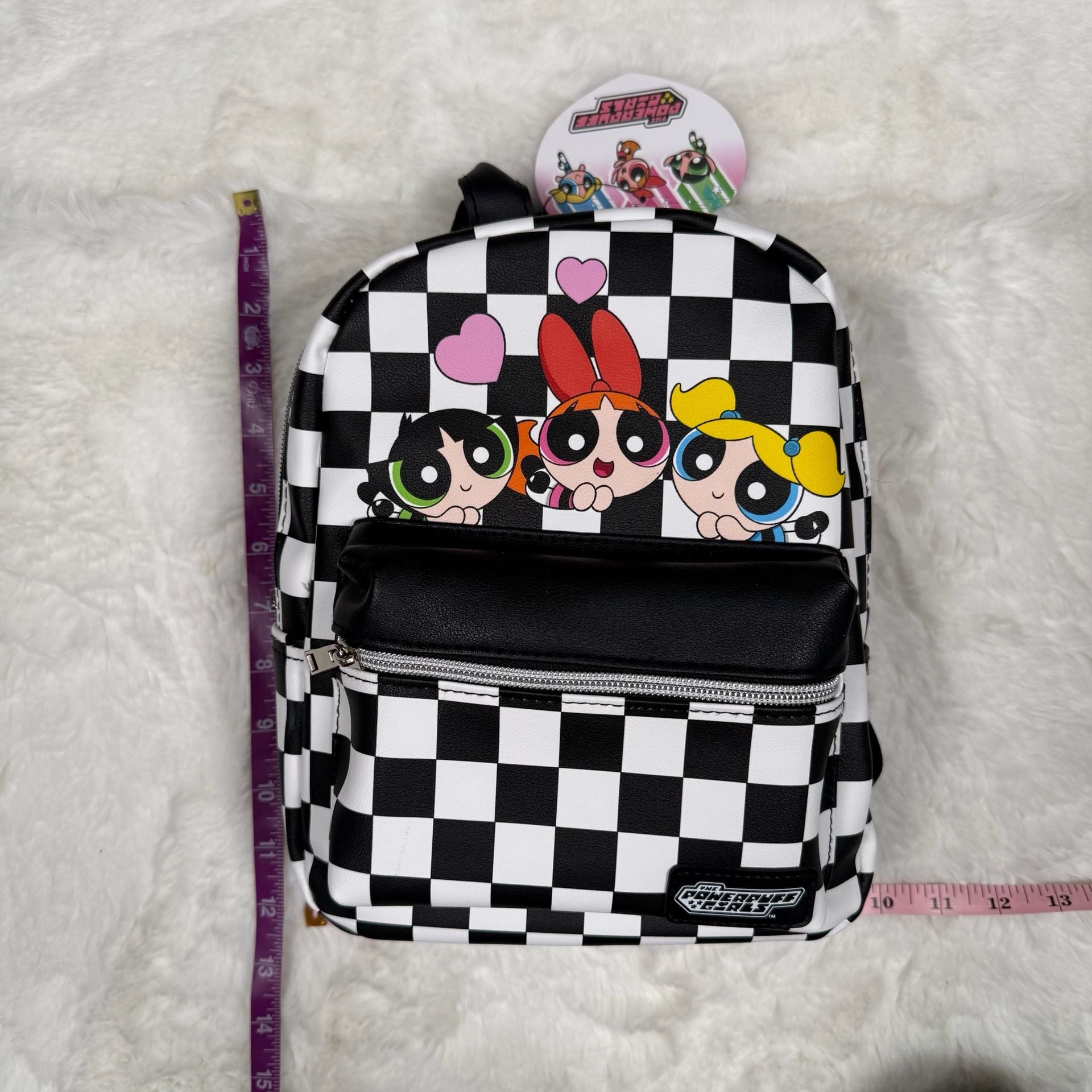 The Powerpuff Girls Black And White Checkered Mini Backpack 9