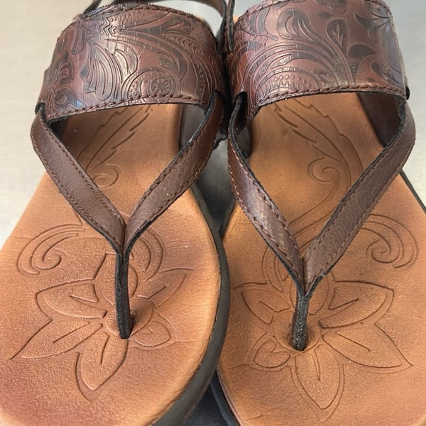 BOC Born Concept Sandals Womens 8M Slingback Brown Strappy