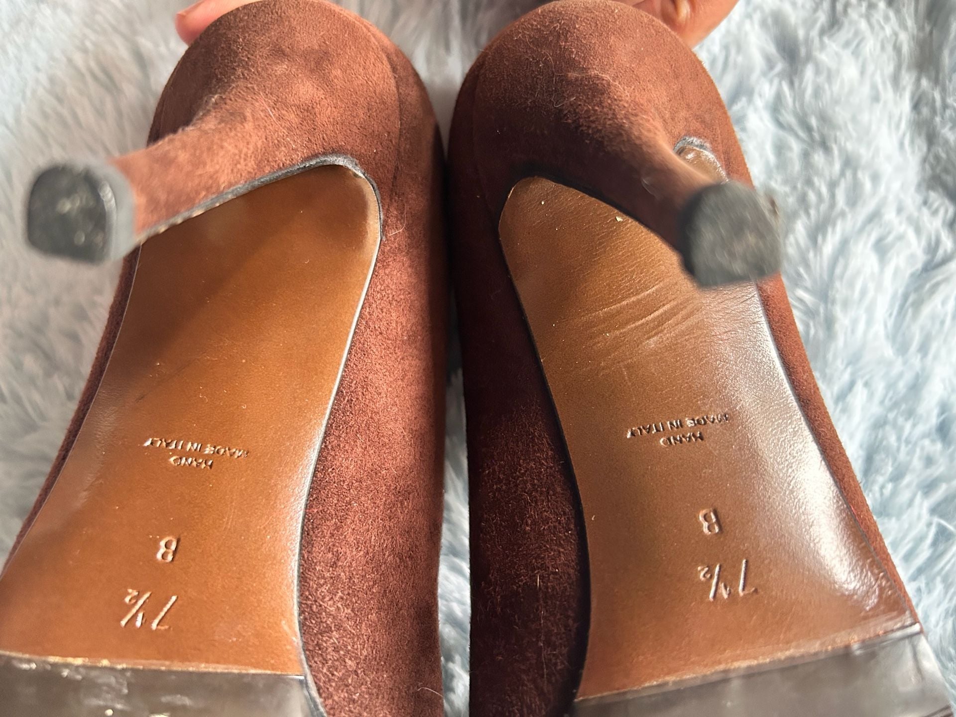 Walter Steiger Brown Suede and Snakeskin Pointed Toe Pumps 5