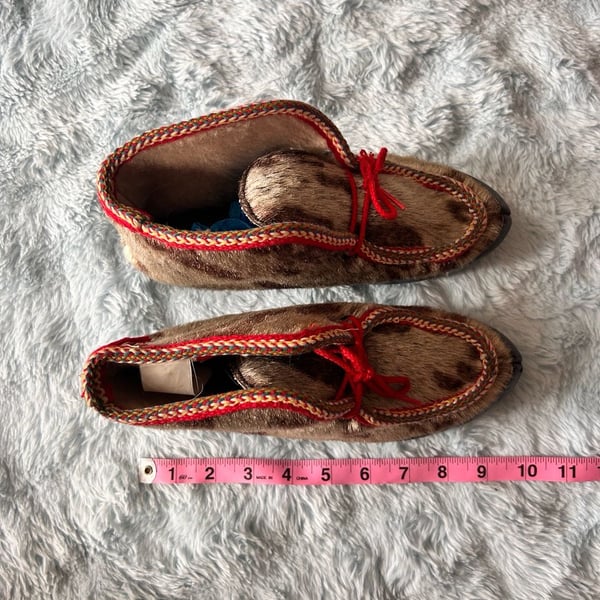 Vintage Fimbul Original Reindeer Fur Boots Sami Nutukas Made in Norway
