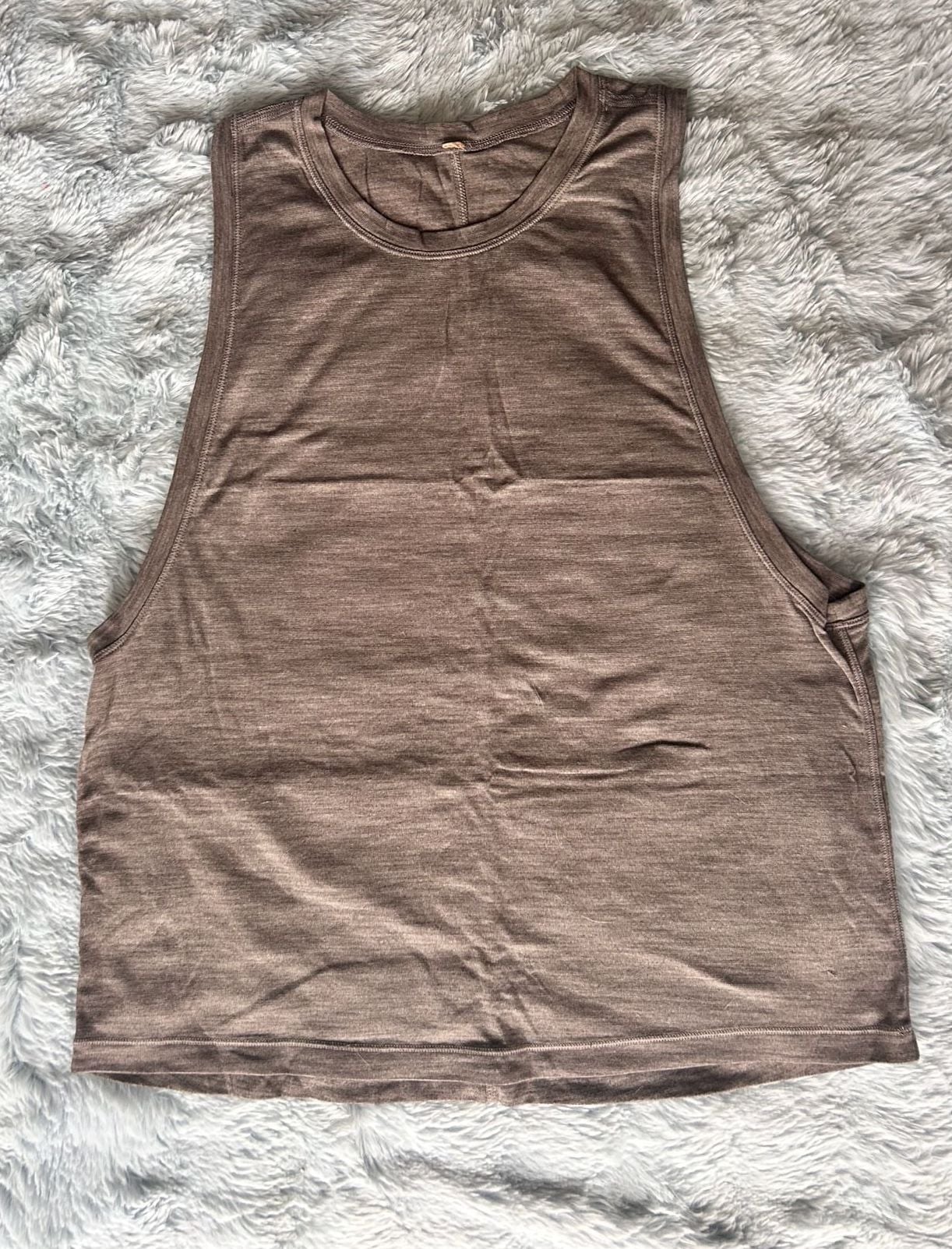 Lululemon Women's GREY w Silverlite Antibacterial Technology Dropped Armhole Athletic Tank Top 2
