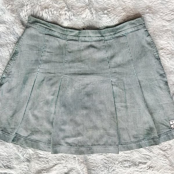 Nike Gingham Pleated Tennis Skirt Green Black Y2K