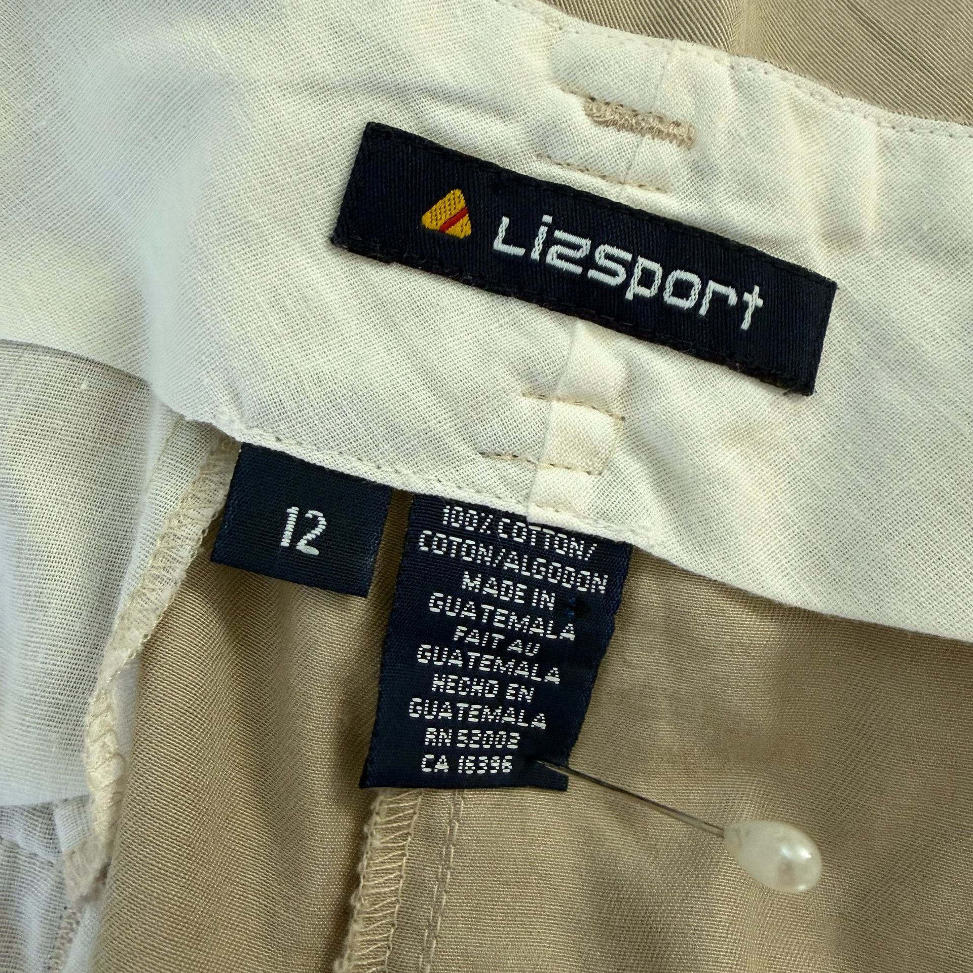Lizsport Vintage High Waisted Pleated Shorts Tan Size 12 7