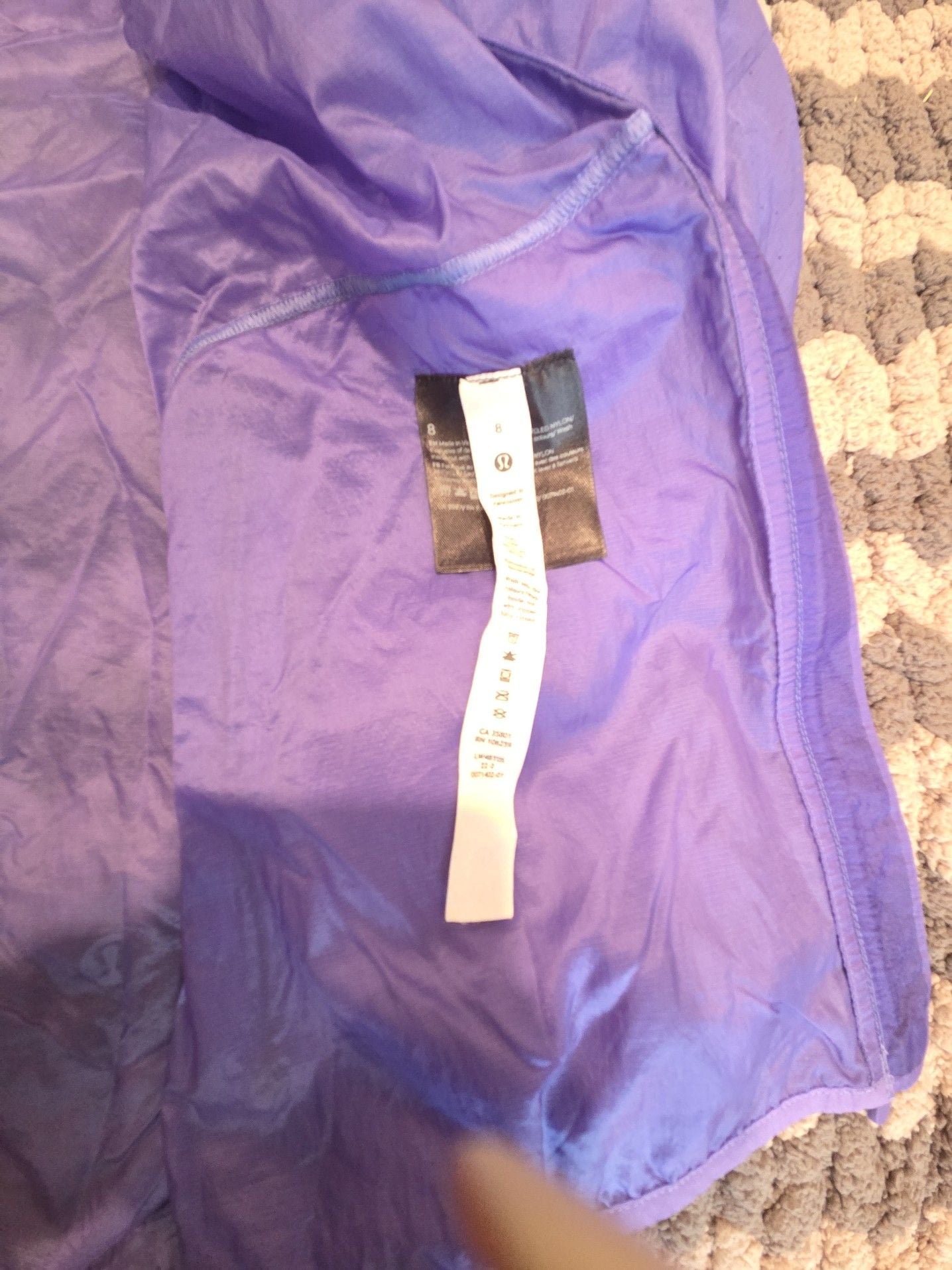 Lululemon Ventilated Packable Running Jacket purple Tone Size 8 6