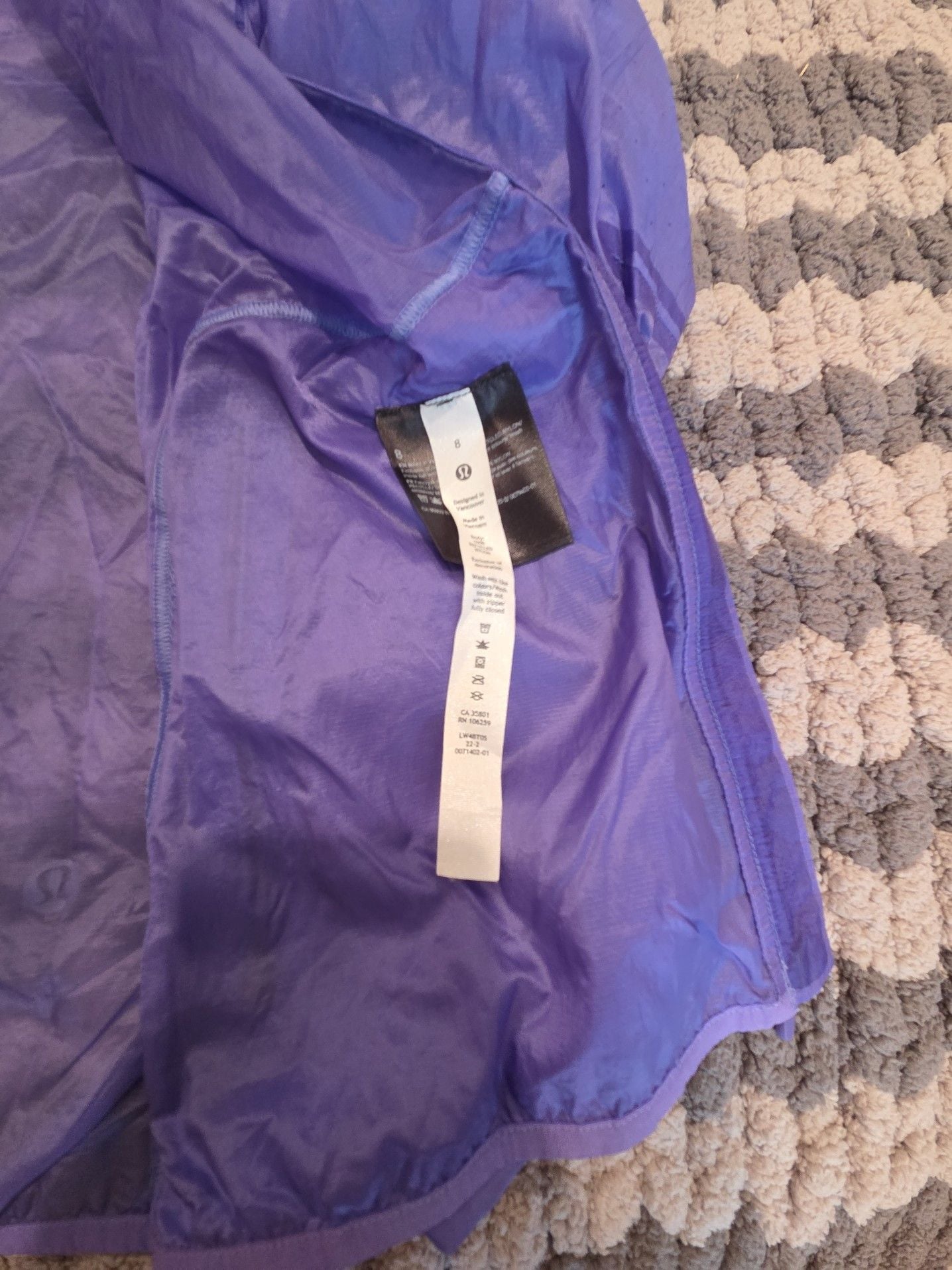 Lululemon Ventilated Packable Running Jacket purple Tone Size 8 8