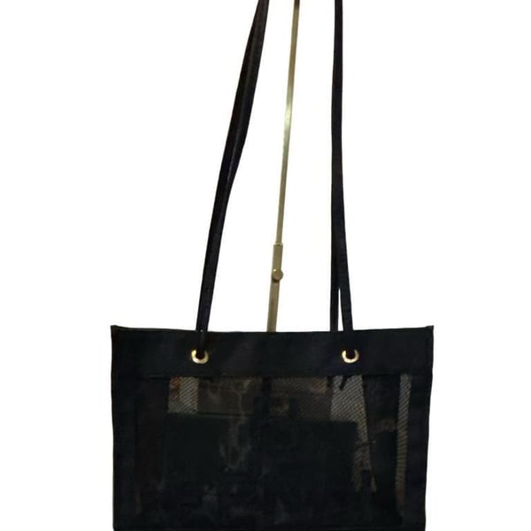 Fendi Black Mesh Tote Bag Rehabbed