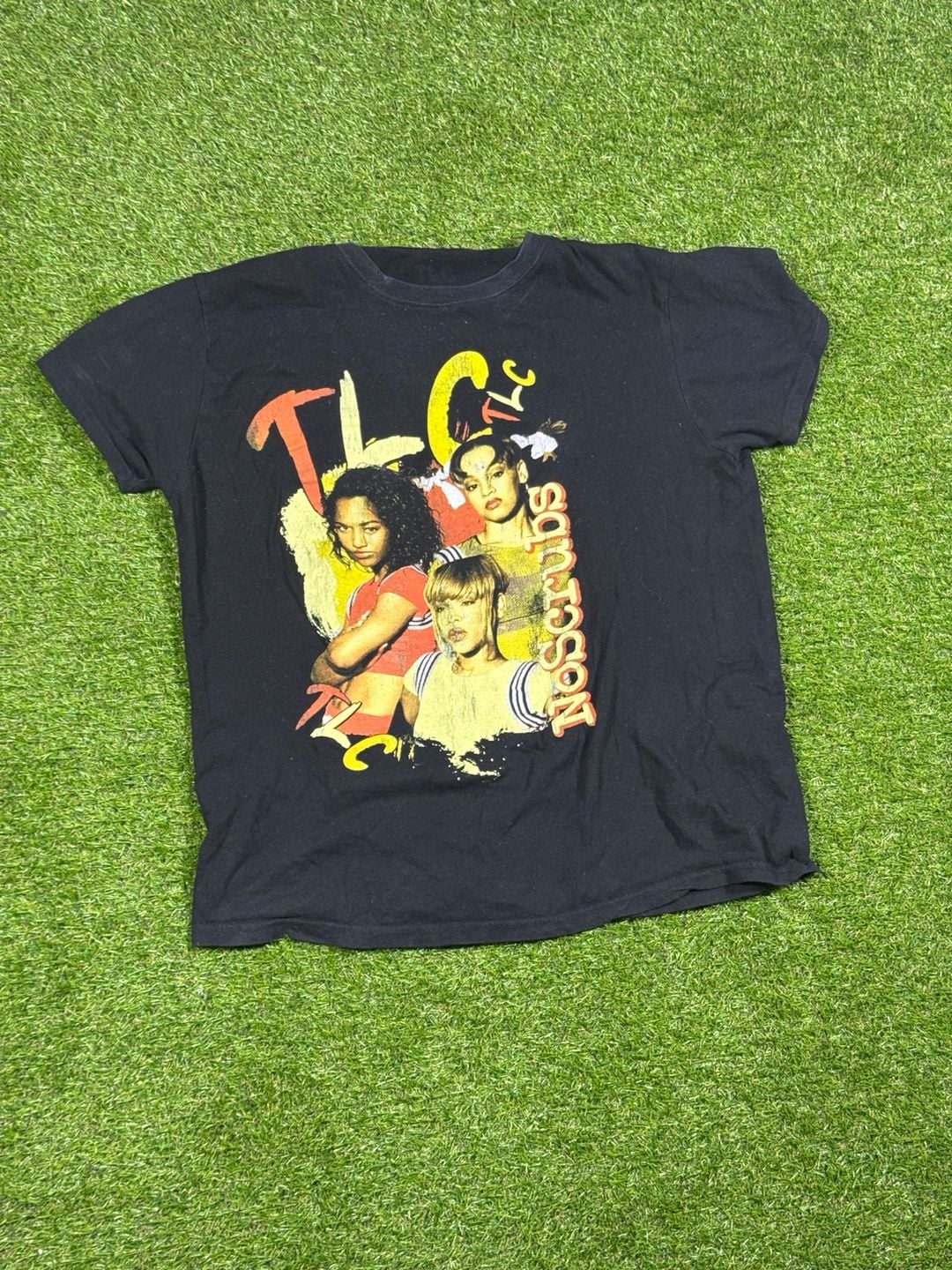 TLC No Scrubs Black Graphic Tee Short Sleeve Band Shirt 2