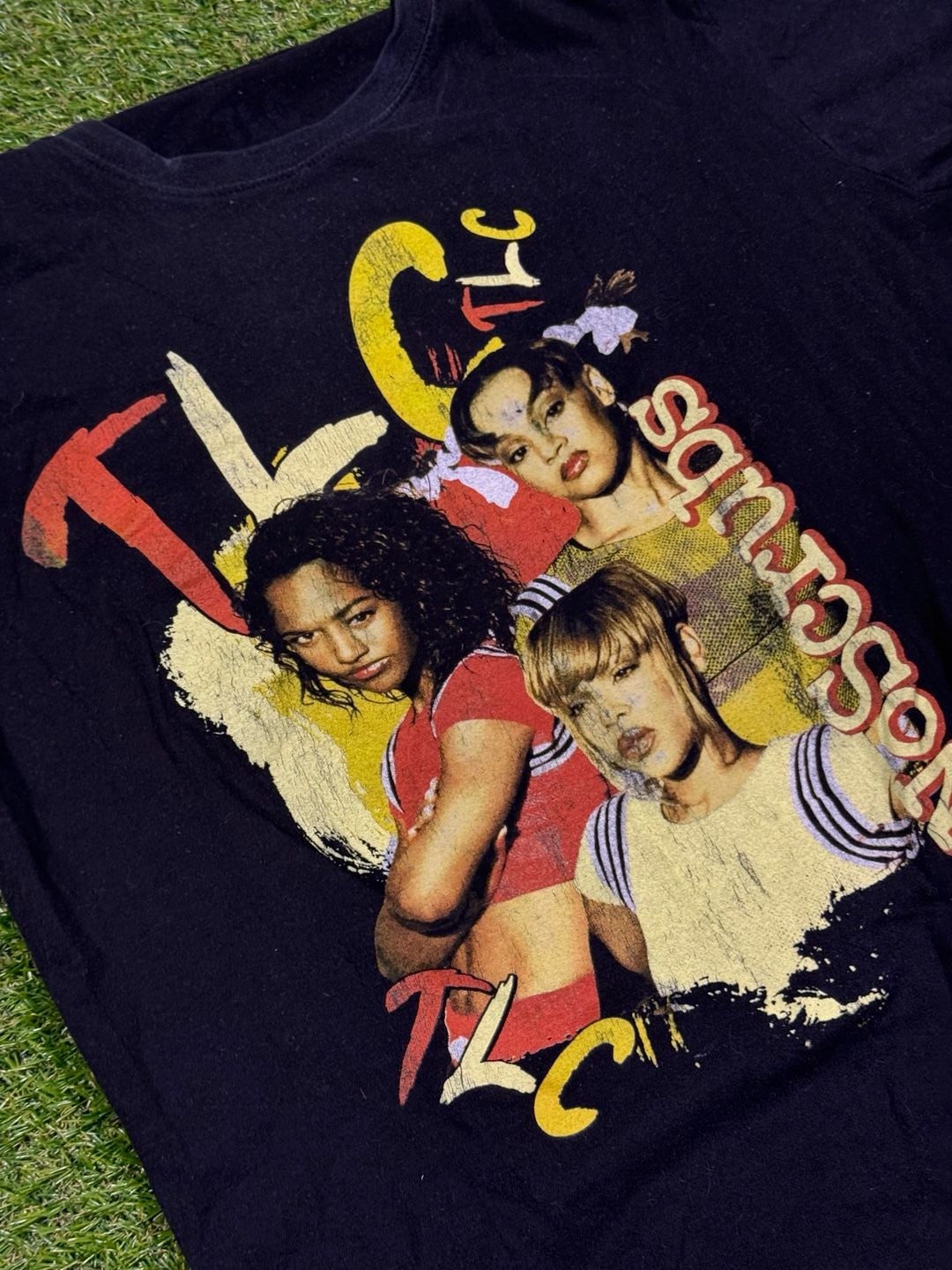 TLC No Scrubs Black Graphic Tee Short Sleeve Band Shirt 3