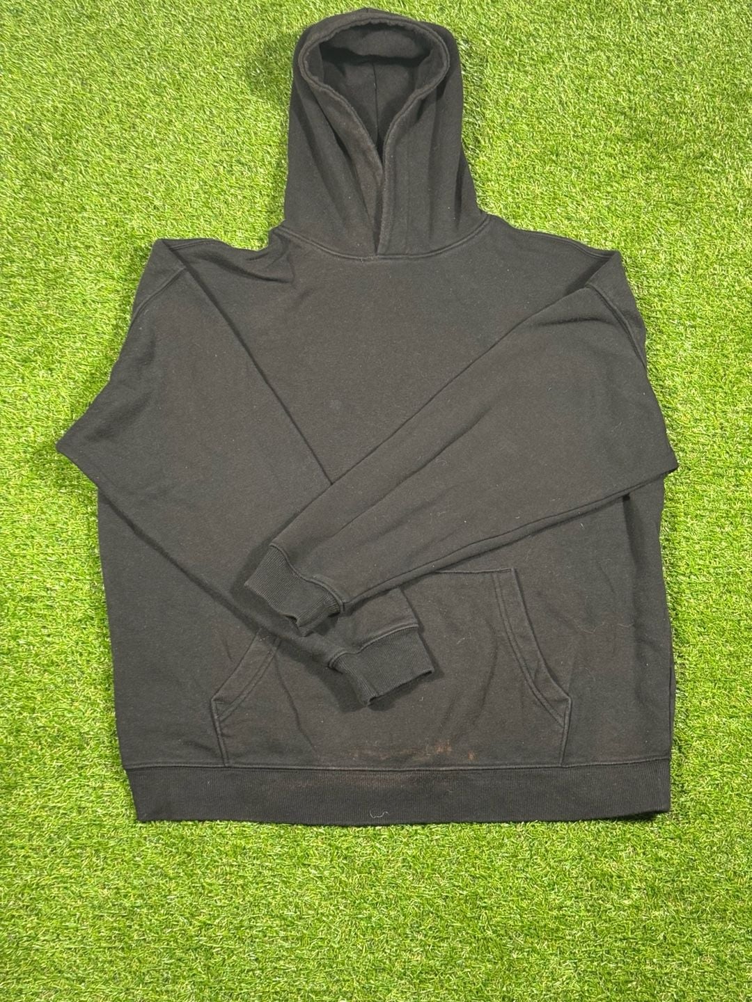 No Boundaries Blank Fleece Pullover Hoodie Black Oversized 2