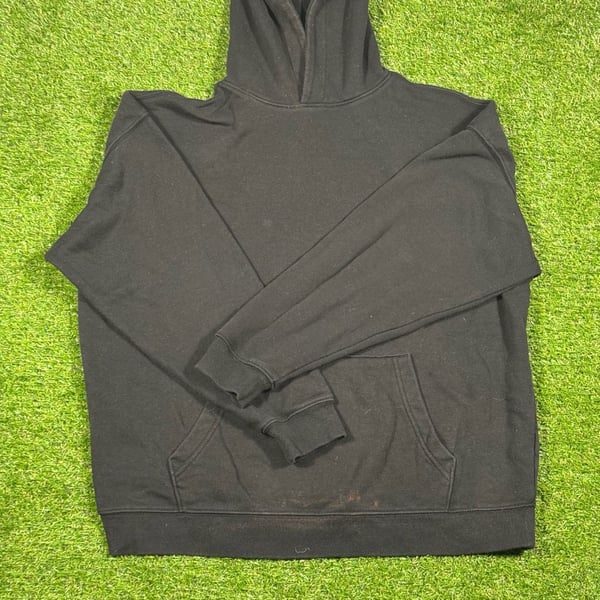 No Boundaries Blank Fleece Pullover Hoodie Black Oversized